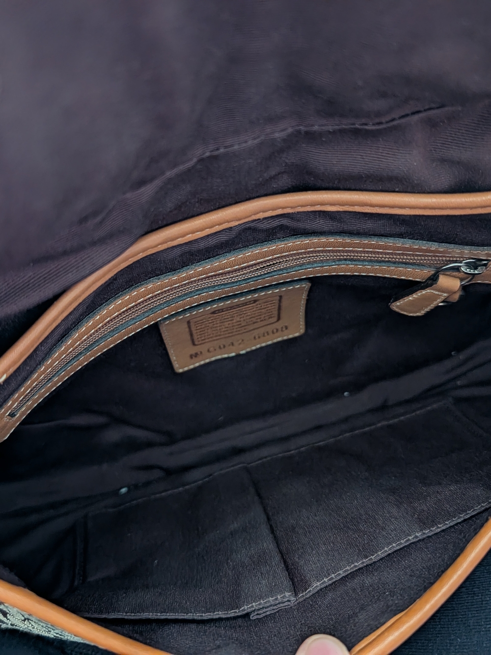 Coach Tan Signature Soho Canvas Saddle Shoulder Bag-Large - Picture 10 of 12